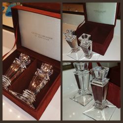 X2 VINTAGE NEW IN BOX GENUINE CRYSTAL LEGENDS BY GODINGER CANDLESTICK CANDLE HOLDER ACCENT TABLE DECOR DISPLAY