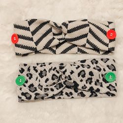 2 soft twist nursing headbands mask button holders