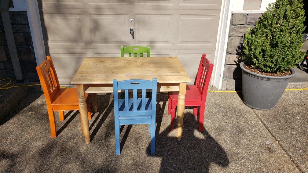 Childrens Table Desk and Chairs