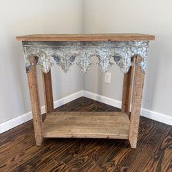 Wood & Metal Accent Table 