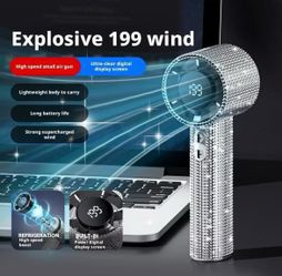 BRAND NEW 199-Speed Turbo Handheld Ice Fan - Smart LCD Display