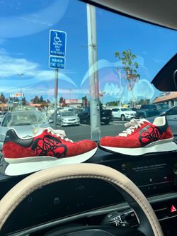 size 46 Alexander McQueen Red Suede Runner Sneakers size 46