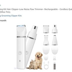 Veeconn Dog Clippers Grooming Kit Hair Clipper-Low Noise Paw Trimmer- Rechargeable - Cordless Quiet 