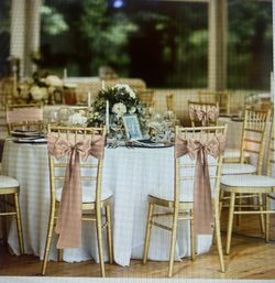 220 Rose Gold Satin Chair Sashes