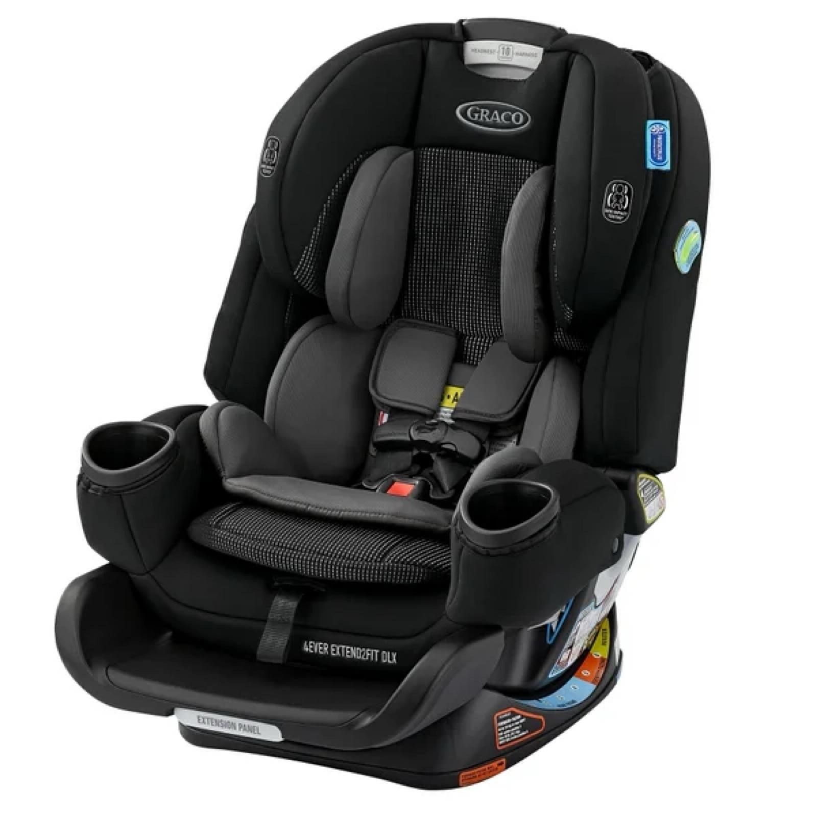 New in box Graco 4Ever Extend2Fit DLX 4-in-1 Car Seat Extend2Fit® 4-Position Adjustable Extension Panel Steel-Reinforced Frame 6-Position Recline Sim