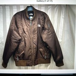 North Face Brown Bomber Jacket Padded Size M