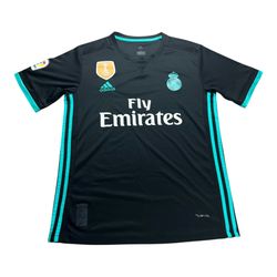 Adidas Real Madrid La Liga Fly Emirates FIFA World Cup 2017-2018 Soccer Futbol Black Away Jersey Adult Size Small