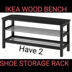 2 IKEA Shoe Rack Storage Bench Seat (black)