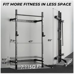 2" x 2" Folding Wall-Mounted Squat Rack
