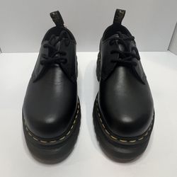 Dr. Martens Audrick 3-Eye Oxford Black Leather Comfort Shoes Women's Size 8
