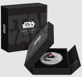Disney Trade, Lorcana Curator's for a 3 oz Silver Darth Vader Coin.
