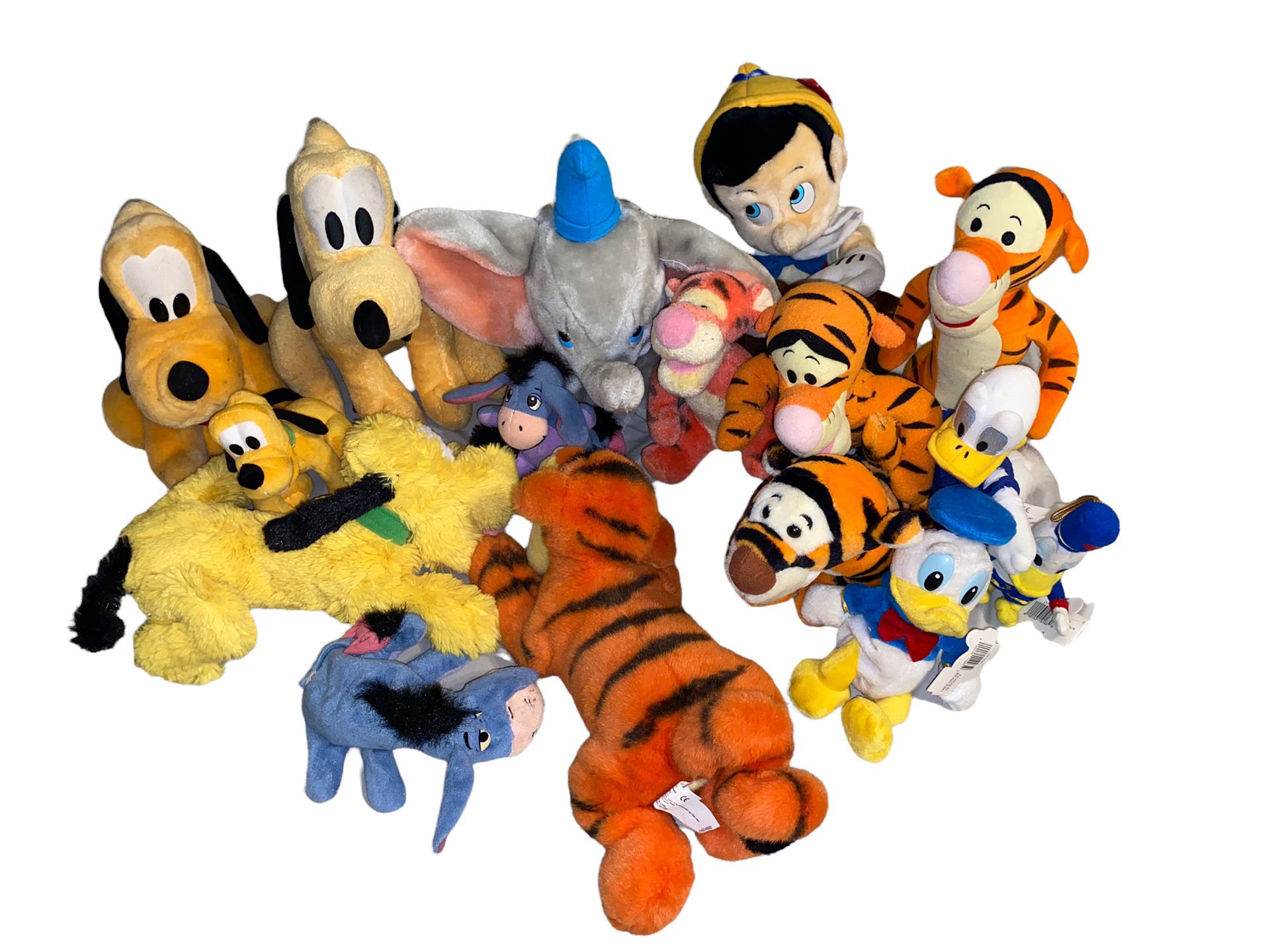 Disney plush Lot Of 16 Tigger Donald Duck Pluto Etc