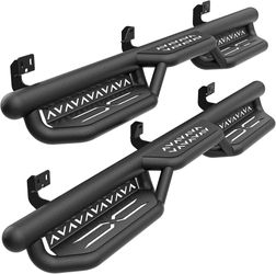 Running Boards SuperCrew Cab Compatible with 2009-2014 Ford F150 Super Duty Crew Cab Side Steps (4 Full Size Doors), Two Stairs Design Nerf