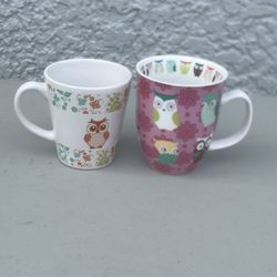 Lot Of 2 Owls Coffee Mug 1 by Creative Tops Ltd 16 Ounces Great Condition Clean 