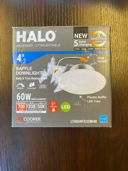 Halo LT4069FS1EWHR 4in LED Recessed Light Baffle Trim New Open box