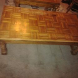 Wooden Coffee Table And End Tables