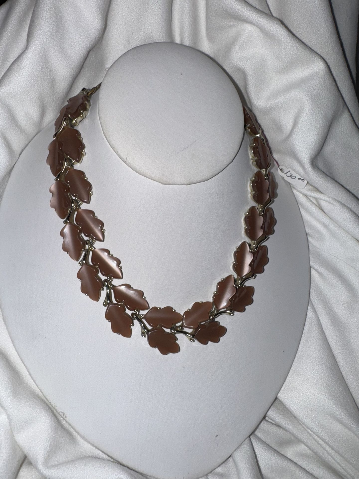 Lisner Vintage Brown Thermoset (Oak Leaves) Leaf Adjustable Necklace