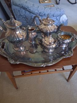 Elegant coffee and tea service with tray
