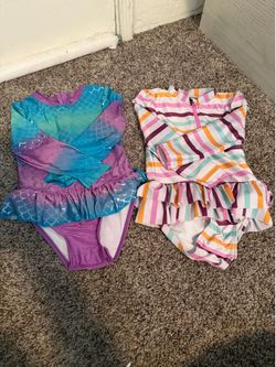4T girls long sleeve bathing suits