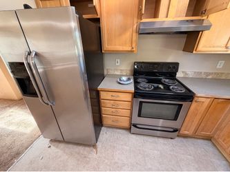 Appliance set fridge stove and dishwasher