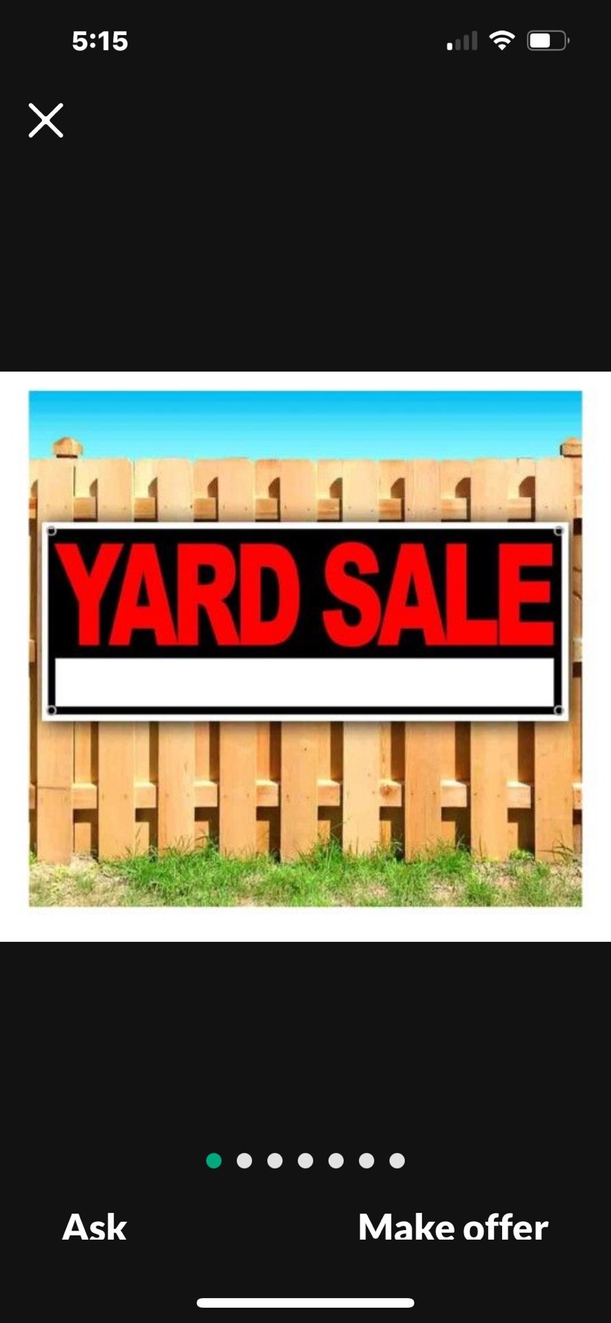 SUNDAY 6-1 *Yard Sale*