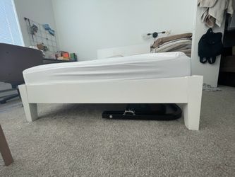 White IKEA Full Bed Frame with Headboard – $75