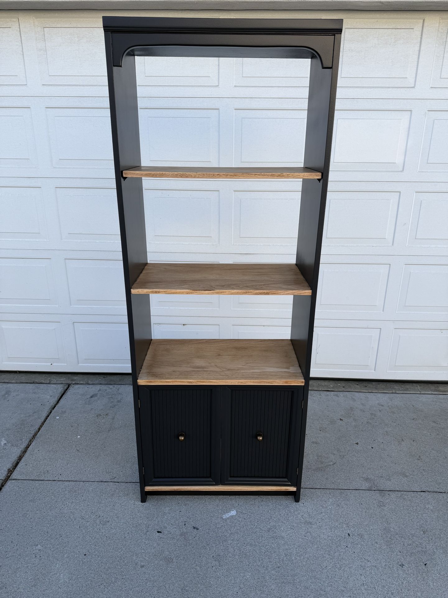 Pottery Barn Modern Tall Oak Bookcase/ Bookshelf With Natural Oak Shelves