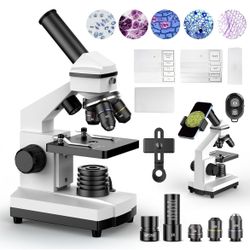 Microscopes for School Laboratory Home Education,100X-2000X Microscopes for Kids Students Adults, with Microscope Slides Set, Phone Adapter
