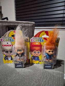 Good Luck Trolls x Chucky & Tiffany Valentine Figures