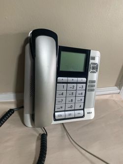 RCA 1113-1BSGA Corded Desk Phone Caller ID Speakerphone Large Display Silver
