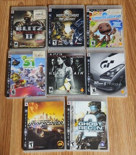 (8) PS3 Complete Games With Manuals (Blitz The League 2 Included) LOOK!!!