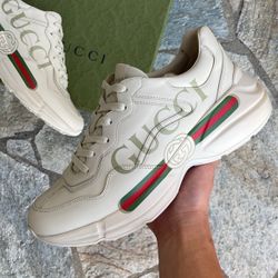 Size 12 - Gucci Rhyton Vintage Logo Leather Sneakers