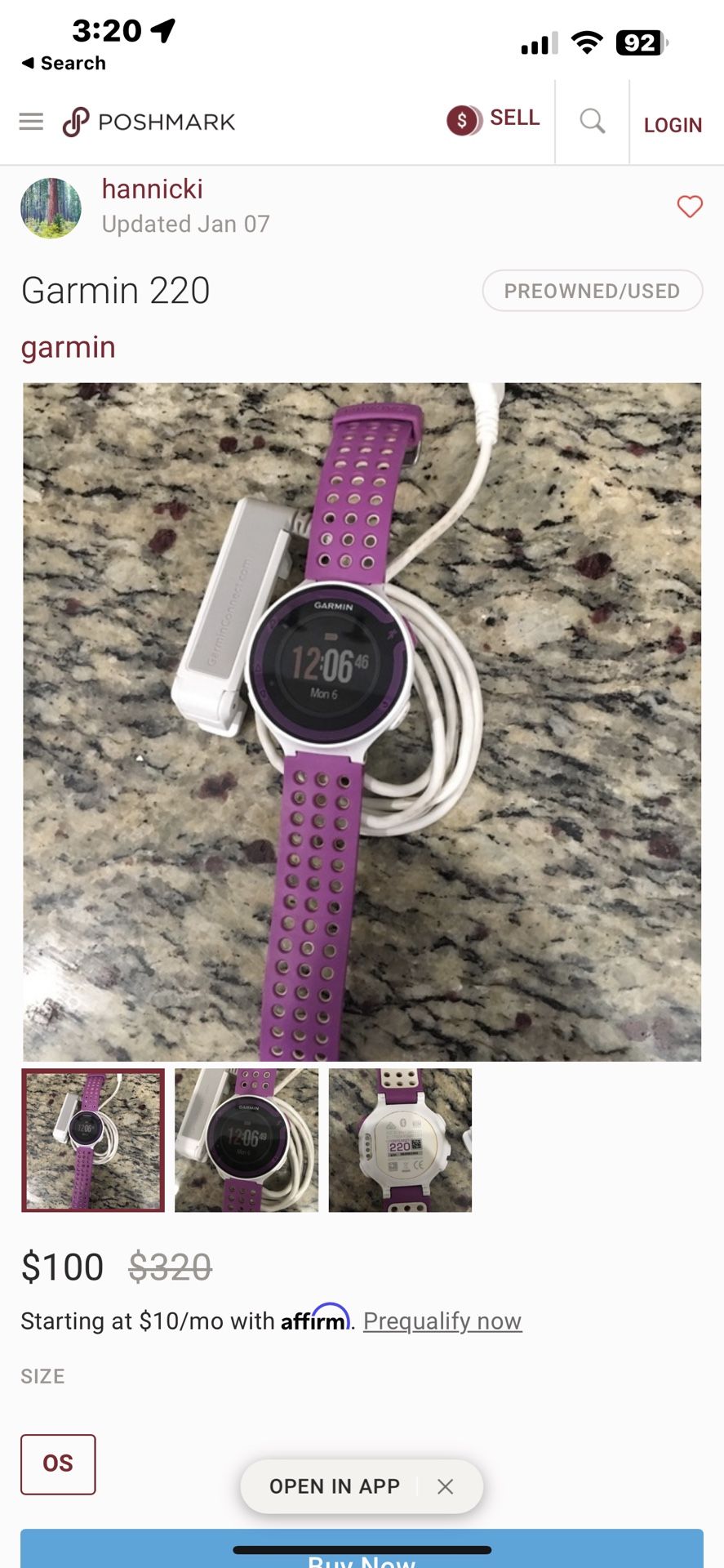Garmen Forerunner 220 Watch