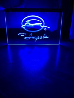 IMPALA LED NEON BLUE LIGHT SIGN 8x12