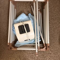 Portable Dryer, 110V 1000W Electric Clothes Dryer Machine, Double Layer Stackable, Stainless Steel, Blue, 15kg Capacity, Front Load, Ideal for Apartme