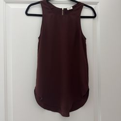 Aritzia Wilfred Sevres Rich Burgundy Sleeveless Blouse