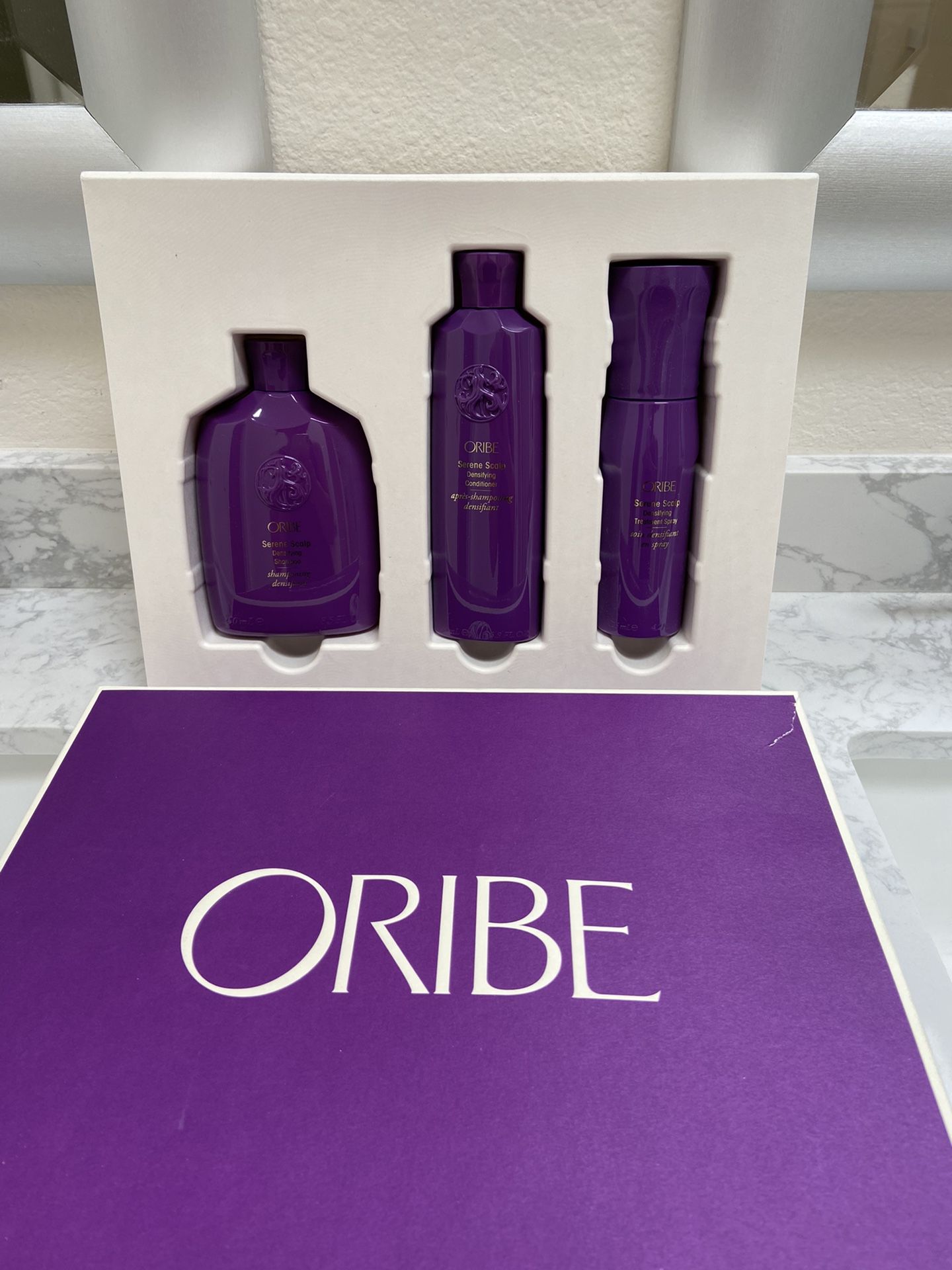 ORIBE Serene Scalp Densifying Shampoo, Conditioner, & Treatment Spray