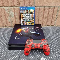 Dark Spider Man Playstation 4 Slim 1TB 1,000GB & 1 Controller $200! Or $220! With 1 Game. $300! 6 Games & 2 controllers