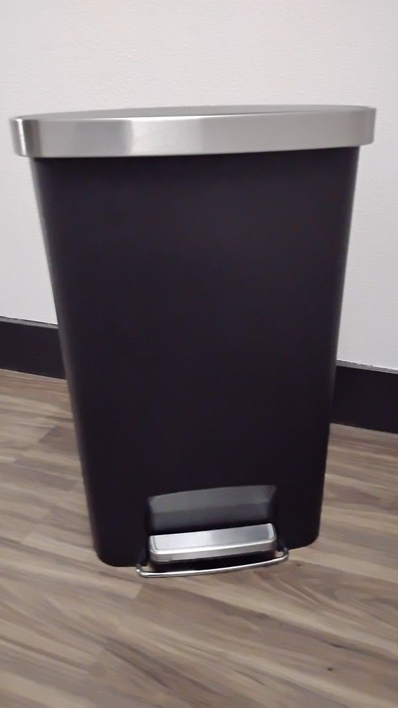 Step-On Trash Can Black - Brightroom™: 13 Gallon Indoor Kitchen Garbage Can, Spot Clean, 25.6" Height
