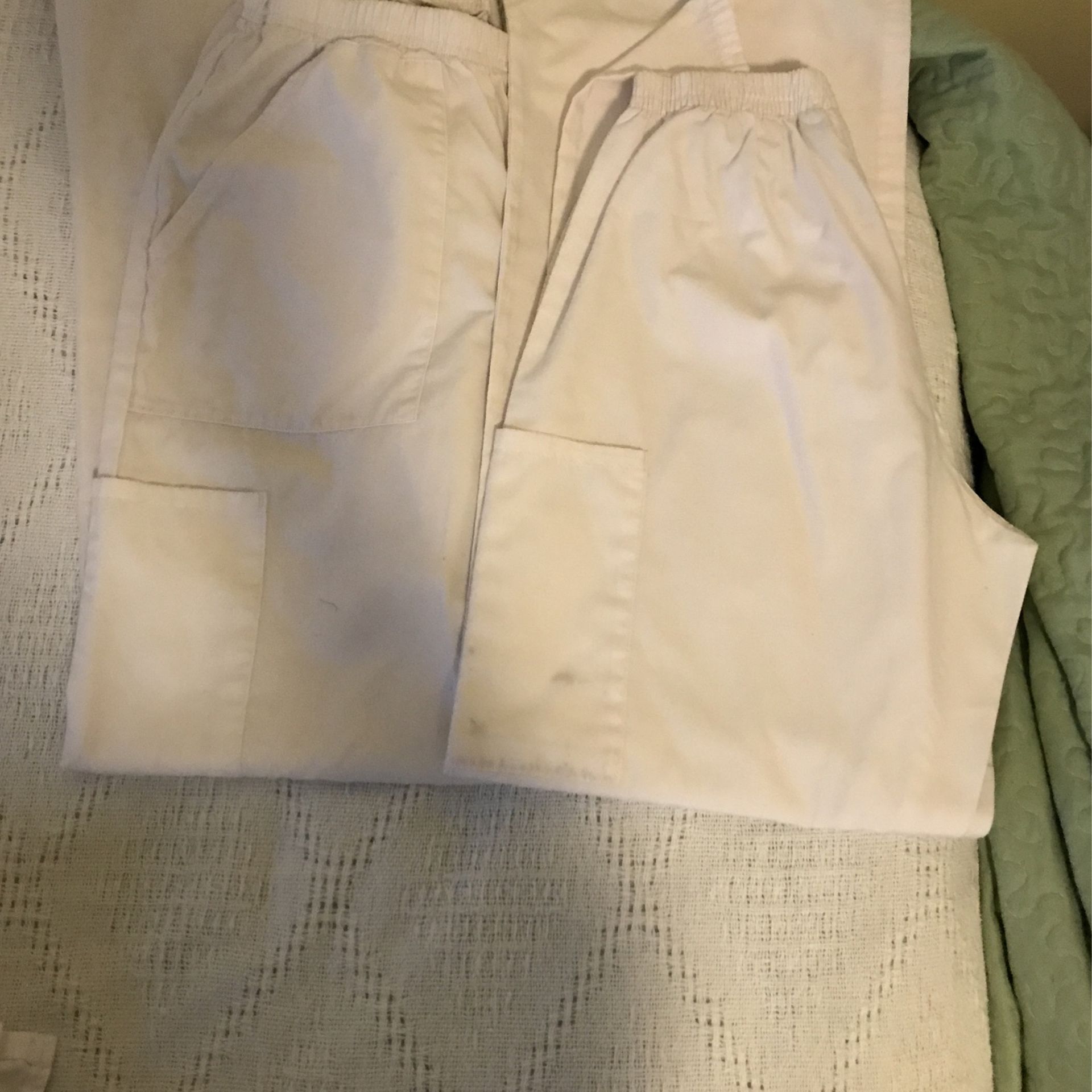 White Scrub Pants Small
