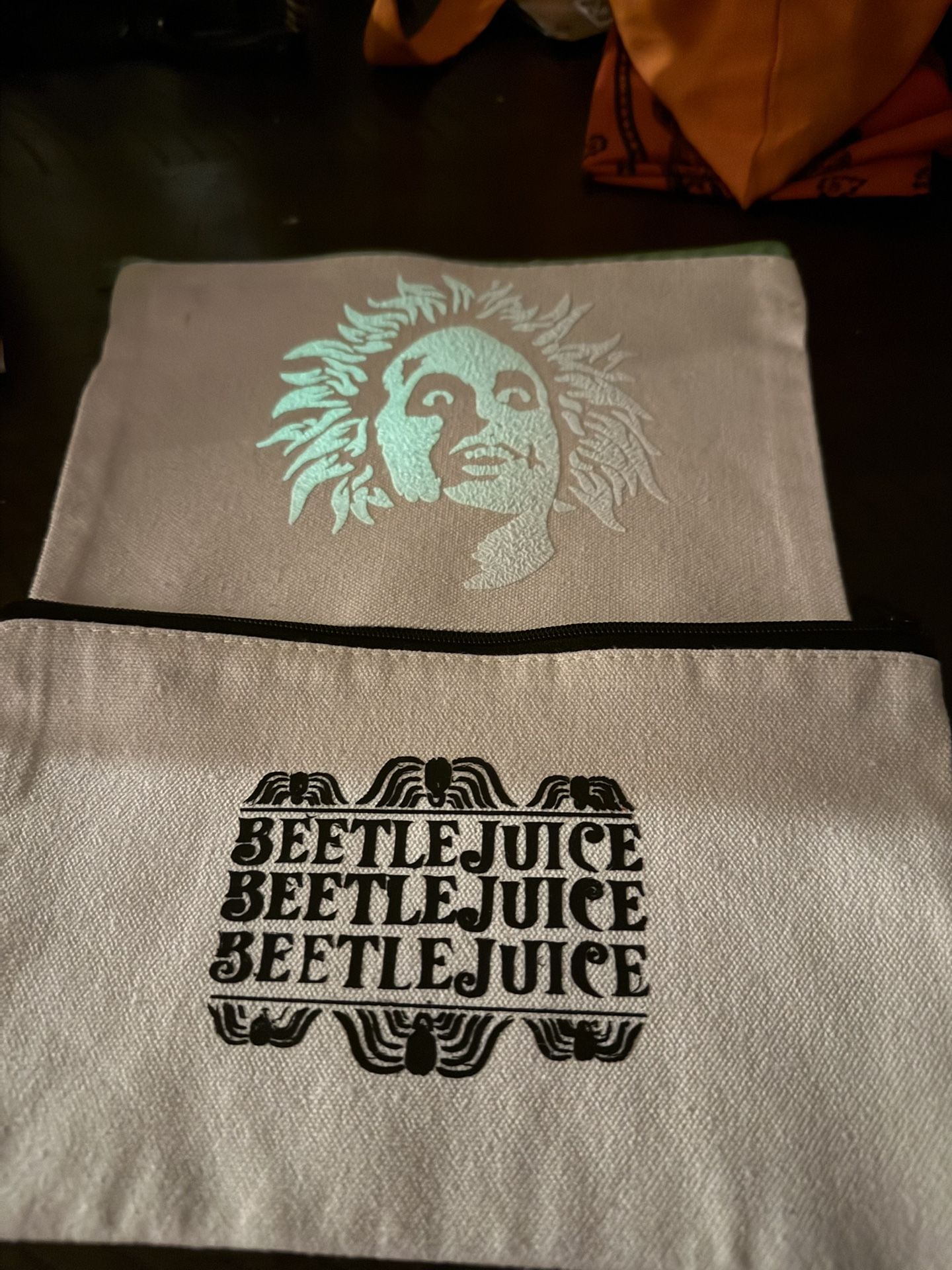 NWOT Beetlejuice Canvas Zipper Bag Makeup Bag Pencil Case