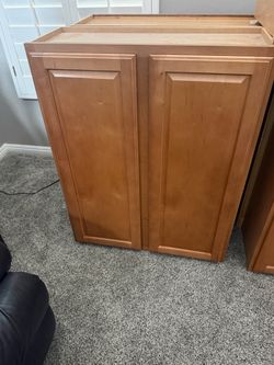 Oak cabinets