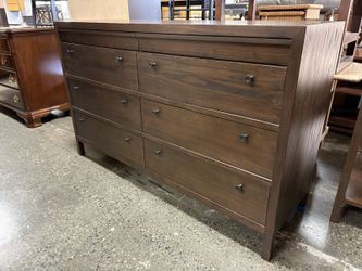 MARIA YEE Dark Wood Rustic Contemporary 8-Drawer Low Dresser