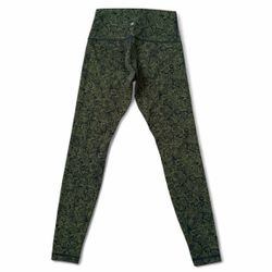Lululemon Wunder Under Hi-Rise Pencil Lace Brave Olive Black pants leggings 31”