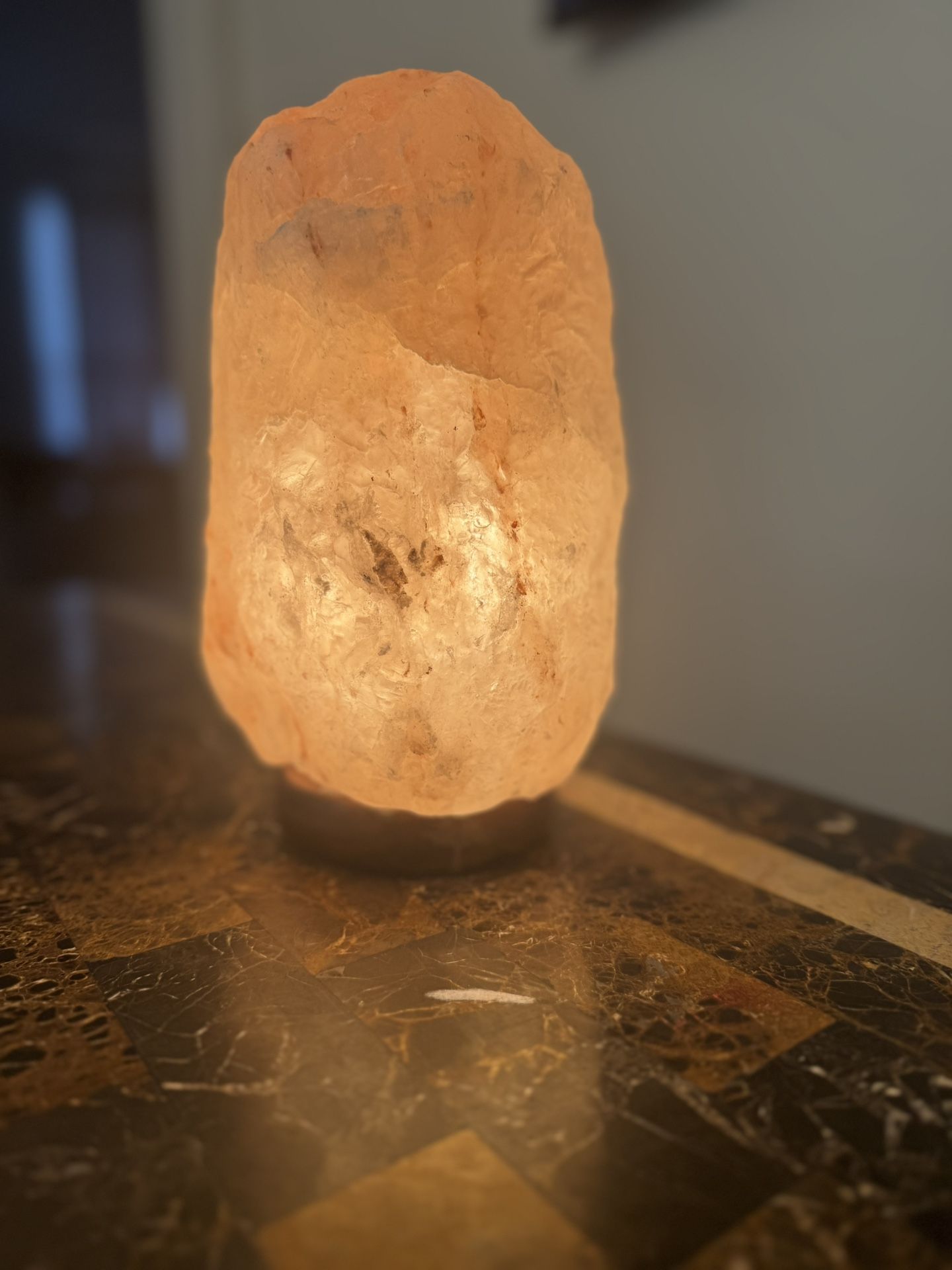 Marble Console Table + Lamp