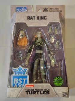 BST AXN. IDW COMICS. TEENAGE MUTANT NINJA TURTLES. RAT KING 6 " ACTION FUGURE. WITH LIMITED EDITION COLLECTOR CARD.