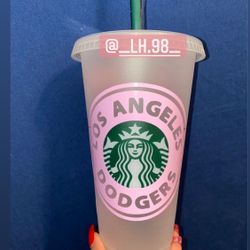 Starbucks Dodgers Pink Girl Cup