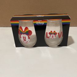 Disney Rainbow Wine Glass Set