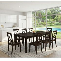 BRAND NEW IN BOX 9 PIECES DINING TABLE WITH 8 CHAIRS