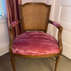 Vintage 19th Century Louis XVI Style Hot Pink Velvet Chair